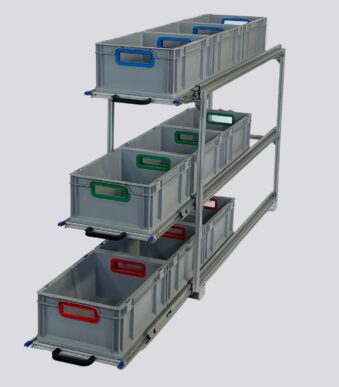 Heckauszug aus Aluprofilen - 3 Ebenen