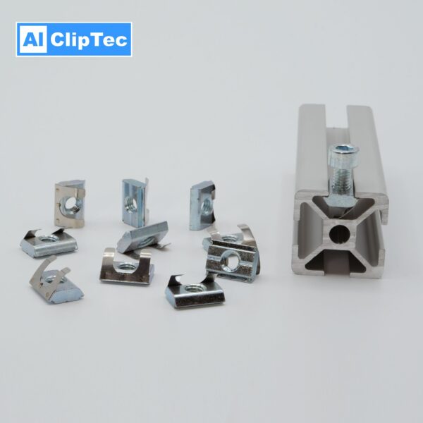 Nutenstein mit Federblech Nut 8